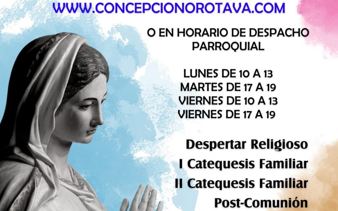 Comienza la inscripción a Catequesis